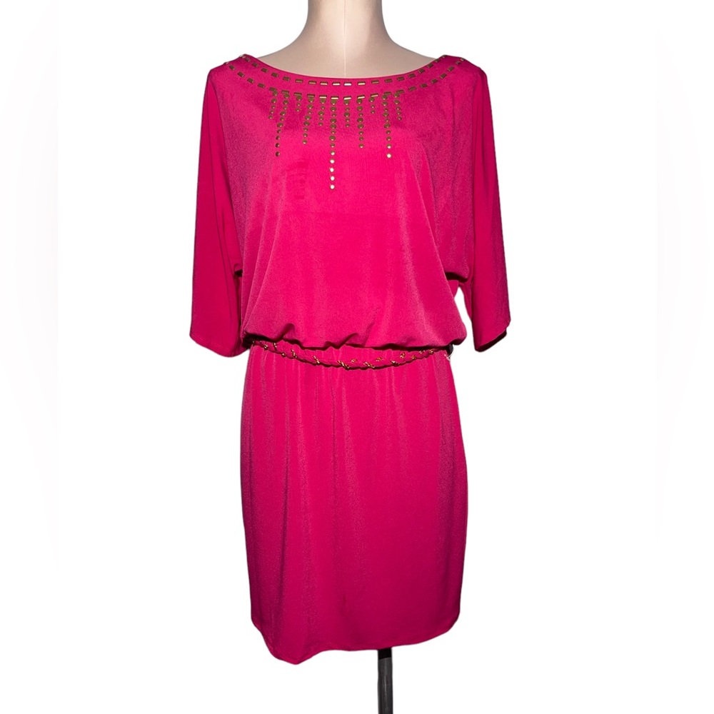 Thalia Sodi pink dress with metal detail. Size M